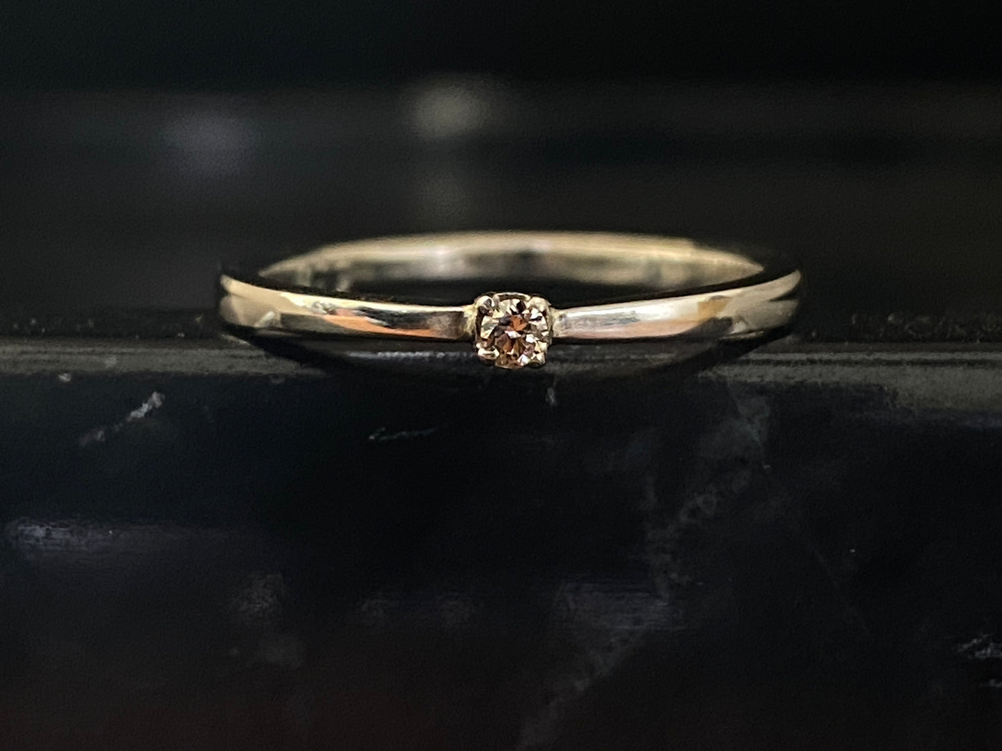 Silberring mit Champagner Diamant