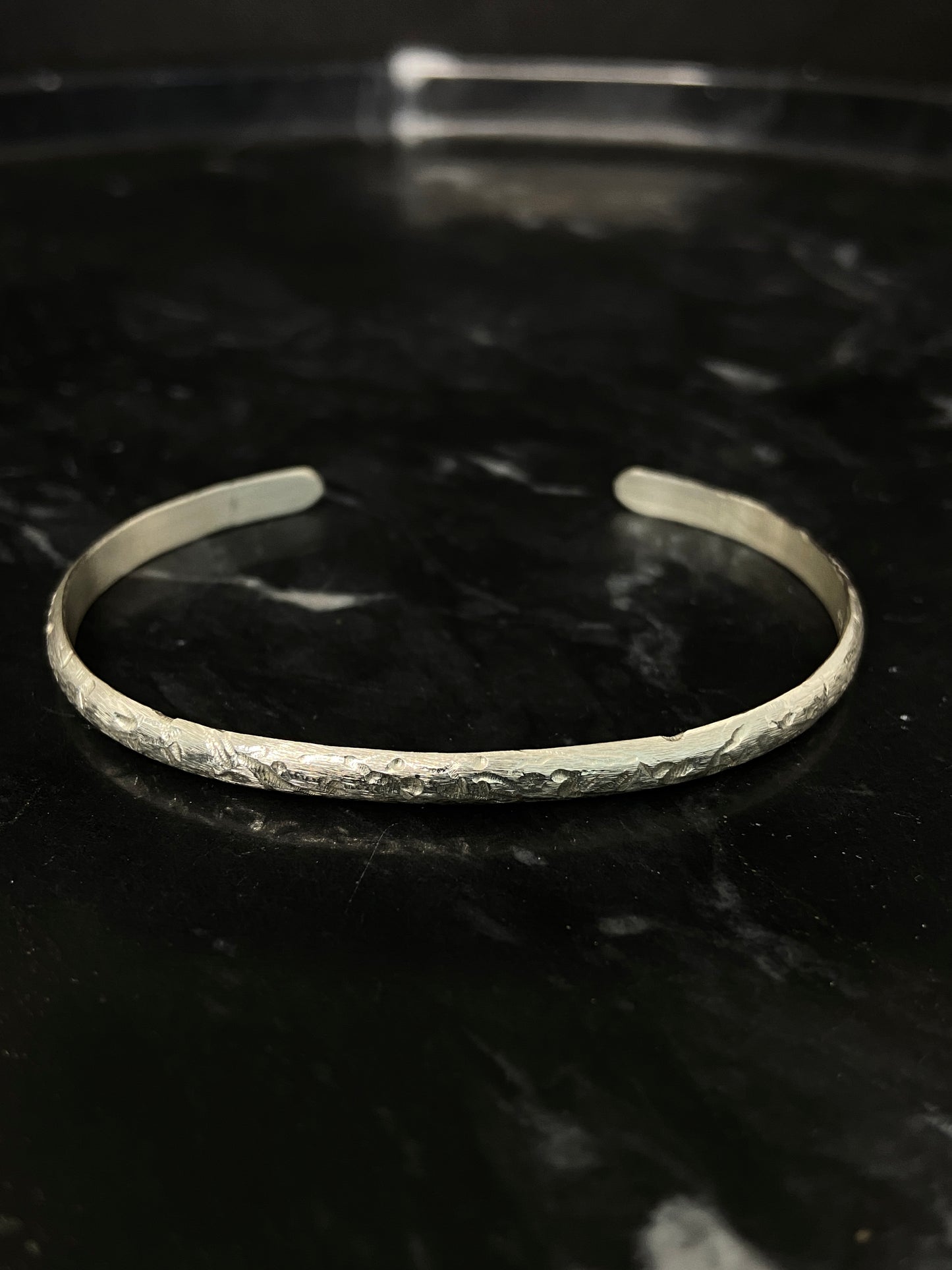 Armreif Silber 4,3mm Used Look Hochglanz