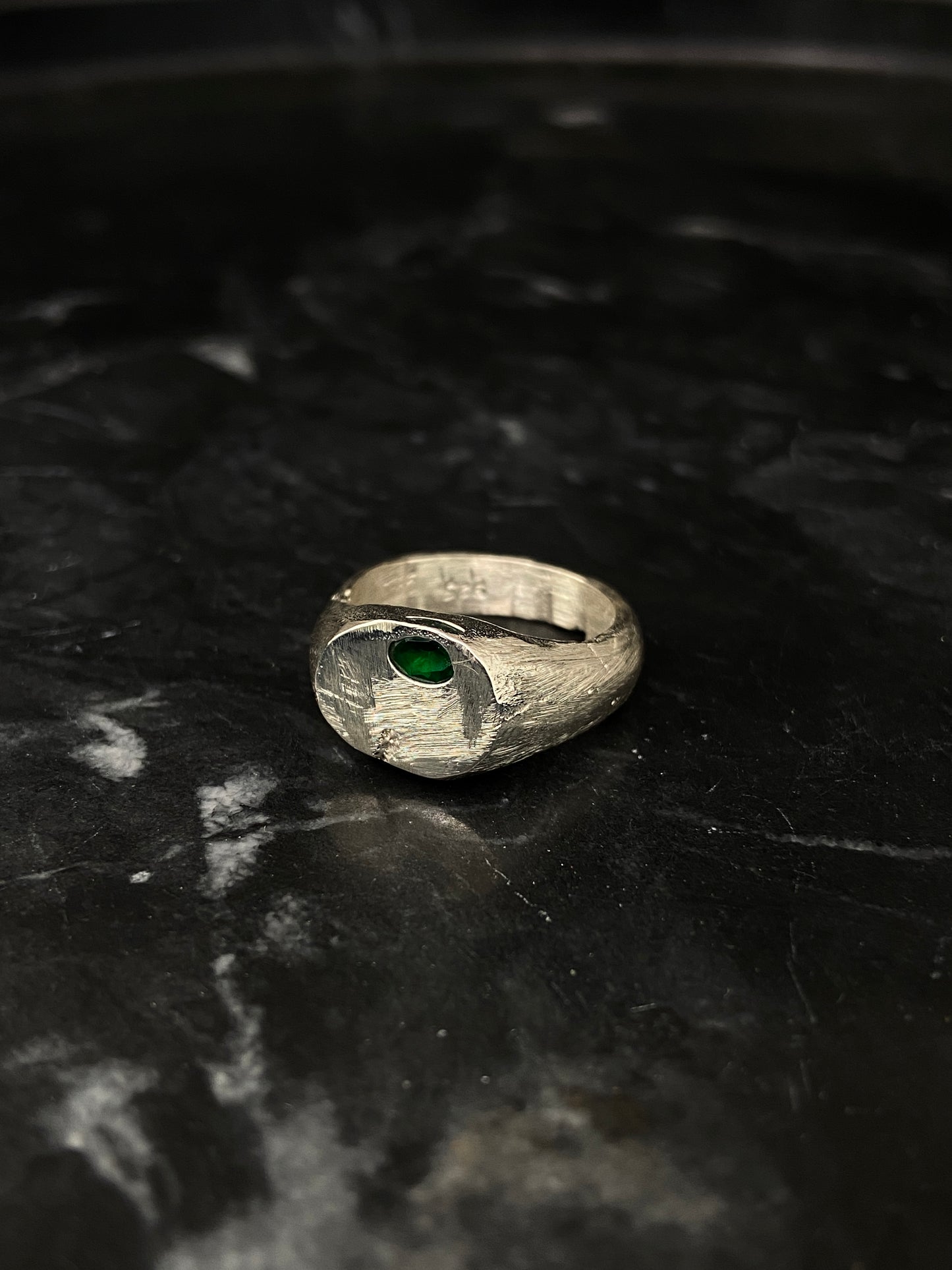 Siegelring Smaragd Used Look