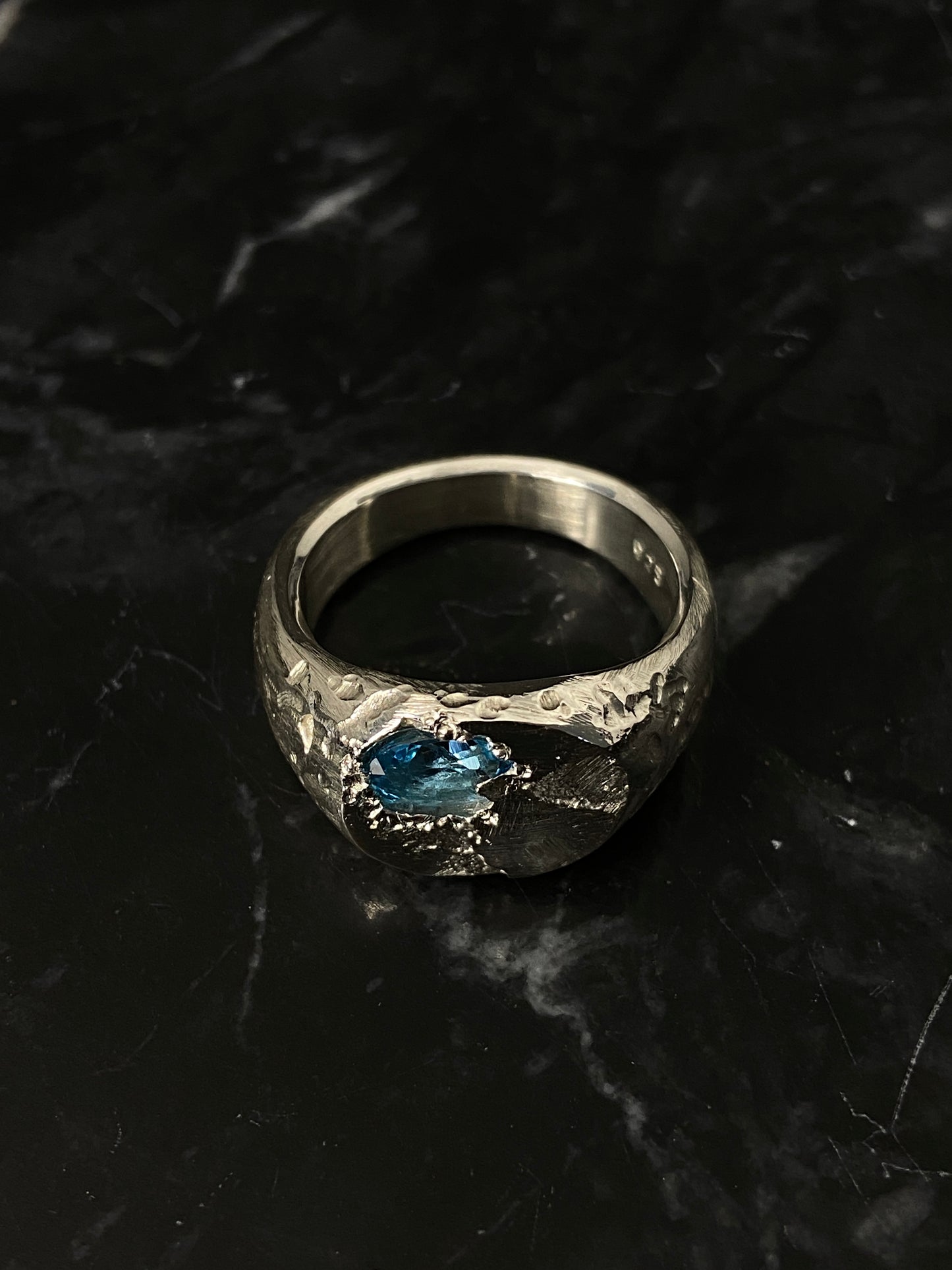 Siegelring Swiss Blue Topas