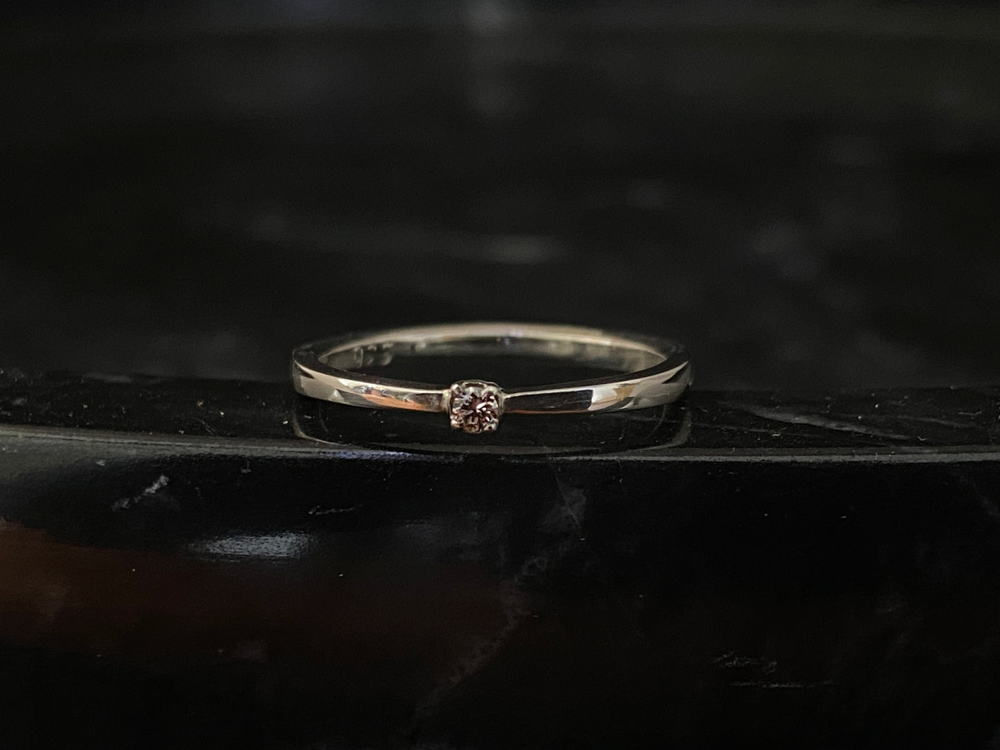 Silberring mit Champagner Diamant
