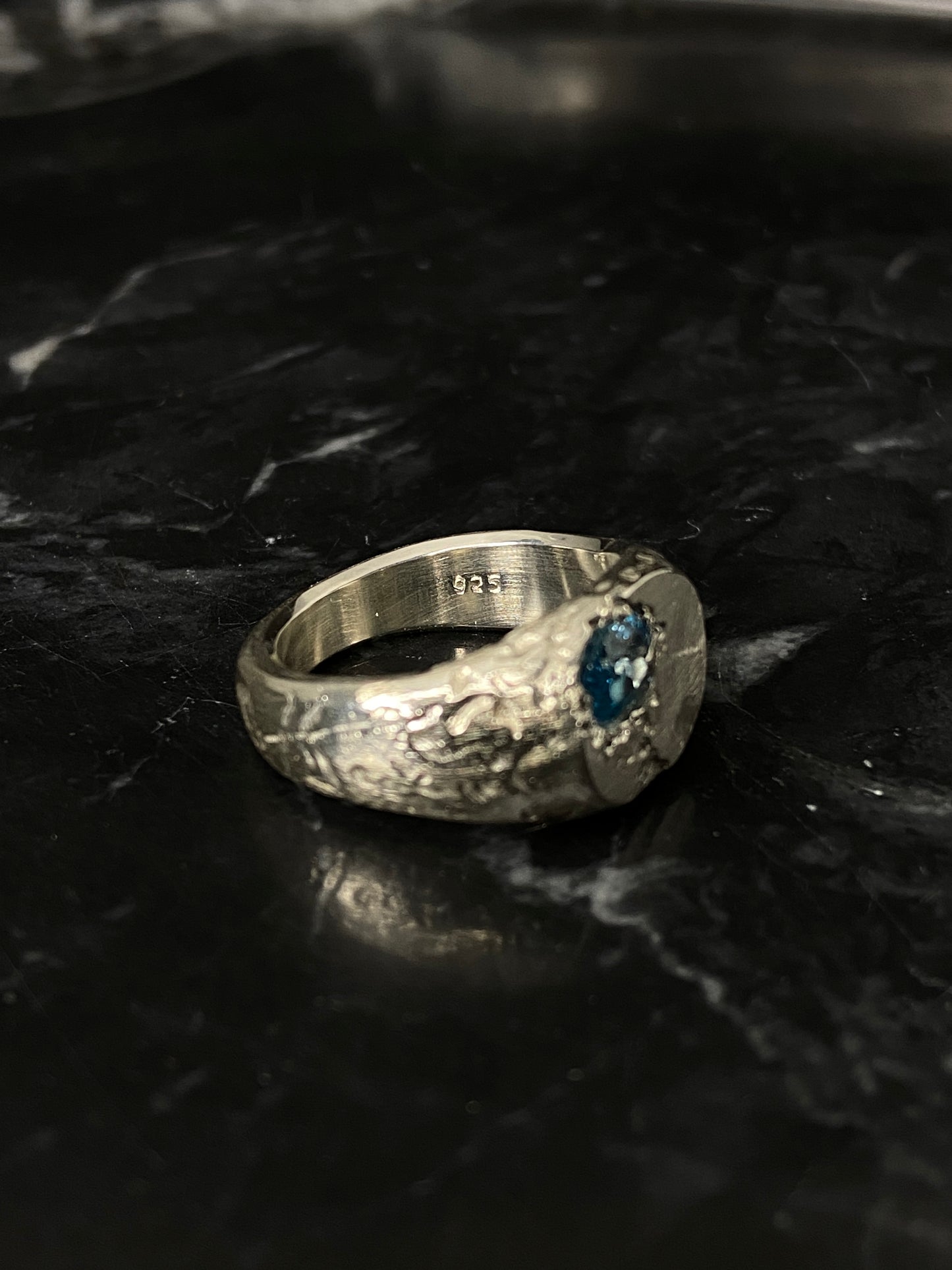 Siegelring Swiss Blue Topas