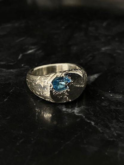 Siegelring Swiss Blue Topas