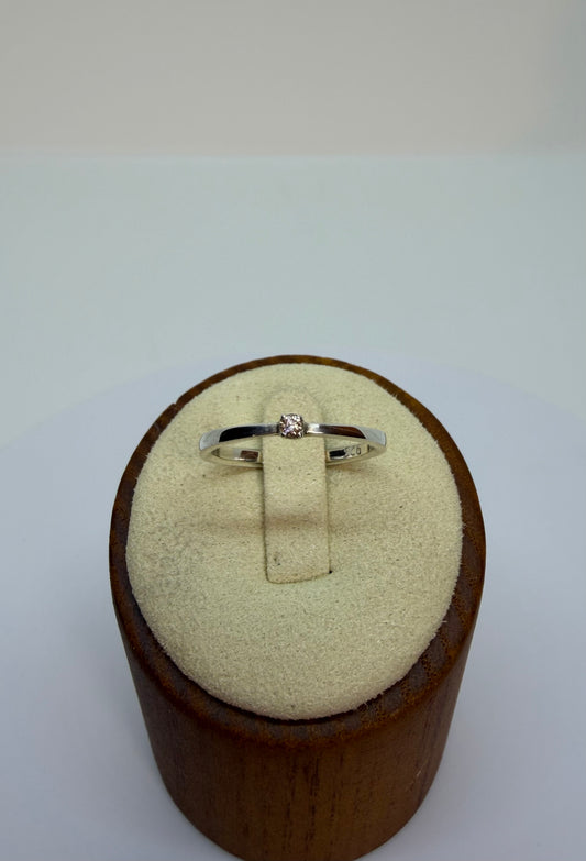 Silberring mit Champagner Diamant