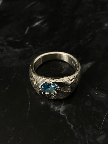 Siegelring Swiss Blue Topas