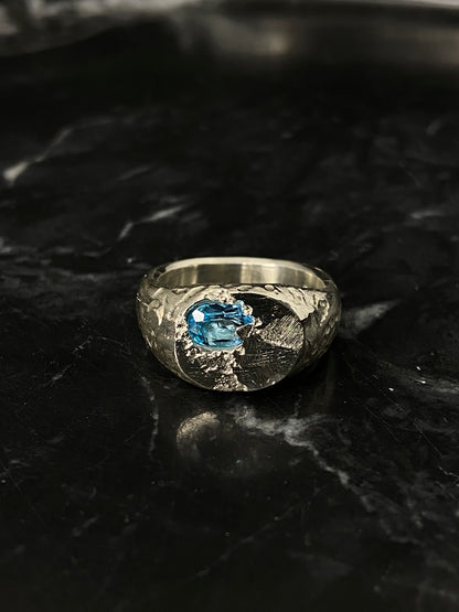 Siegelring Swiss Blue Topas