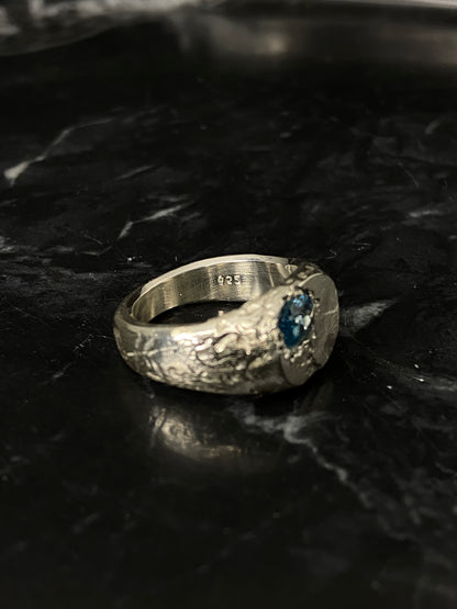 Siegelring Swiss Blue Topas