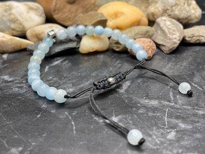 Aquamarin Edelstein Armband mit echtem Topas Stein